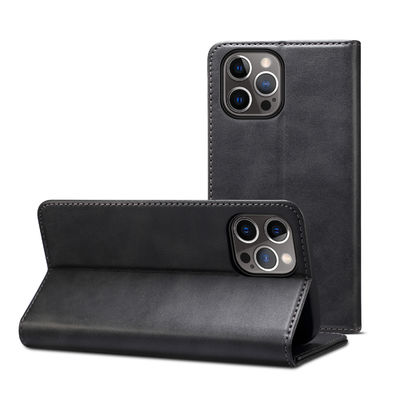 Casing Ponsel Dompet Kulit Asli ODM / OEM Casing Kulit Iphone Mewah
