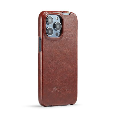 Casing Ponsel Kulit Asli Mewah yang Indah OEM Iphone 14 Magnetic Case