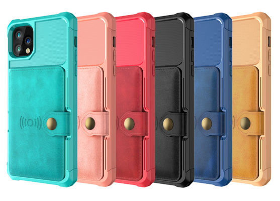 OEM Phone Leather Wallet Case Shockproof Pemegang Kartu Magsafing Untuk Iphone 14