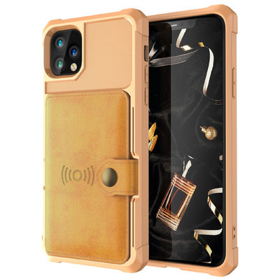 OEM Phone Leather Wallet Case Shockproof Pemegang Kartu Magsafing Untuk Iphone 14