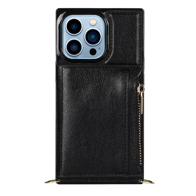 Seamless PU Leather Iphone Case Wallet Shockproof Luxury Genuine