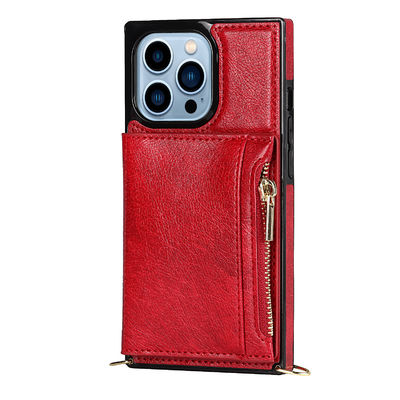 Seamless PU Leather Iphone Case Wallet Shockproof Luxury Genuine