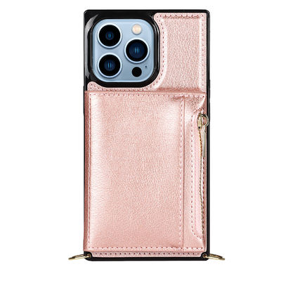 Seamless PU Leather Iphone Case Wallet Shockproof Luxury Genuine