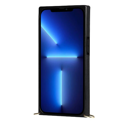 Casing Dompet Iphone Indah Kulit OEM / ODM Sarung Telepon Hitam