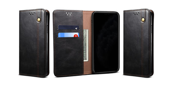 Indah Iphone Kulit Asli Case Tahan Kotor Mewah Dompet Ponsel Case