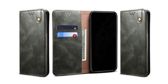 Indah Iphone Kulit Asli Case Tahan Kotor Mewah Dompet Ponsel Case