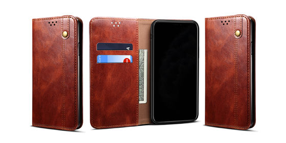 Indah Iphone Kulit Asli Case Tahan Kotor Mewah Dompet Ponsel Case