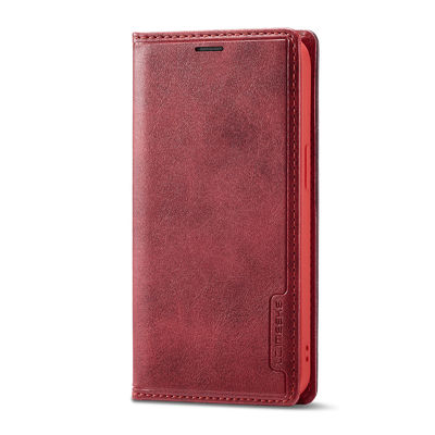 Dompet Ponsel Case Iphone Leather Case Merah Phone Case Gaya Modern