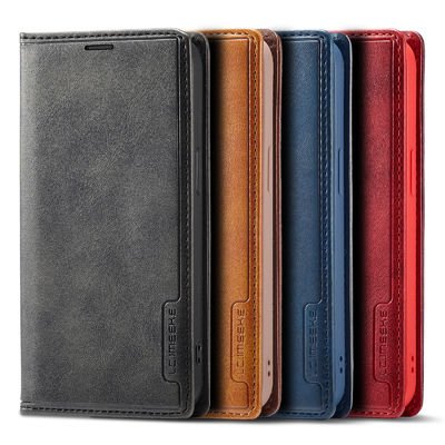 Dompet Ponsel Case Iphone Leather Case Merah Phone Case Gaya Modern