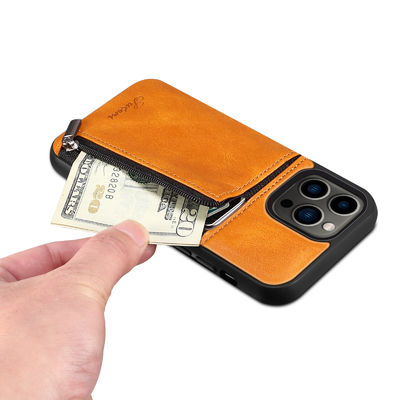 Kasing Telepon Kulit Asli Kasing Dompet Iphone Mewah Modern