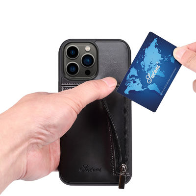 Kasing Telepon Kulit Asli Kasing Dompet Iphone Mewah Modern