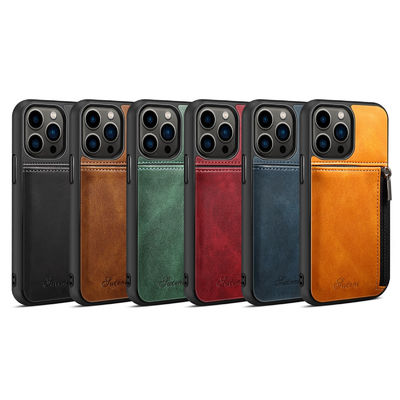Kasing Telepon Kulit Asli Kasing Dompet Iphone Mewah Modern
