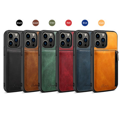 Kasing Telepon Kulit Asli Kasing Dompet Iphone Mewah Modern