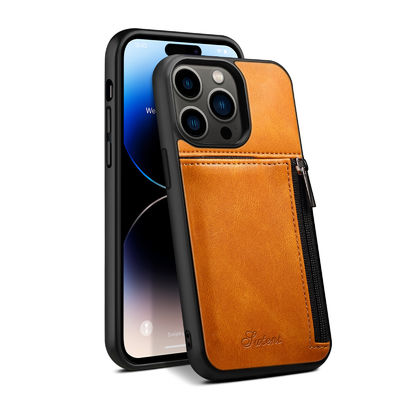 Kasing Telepon Kulit Asli Kasing Dompet Iphone Mewah Modern