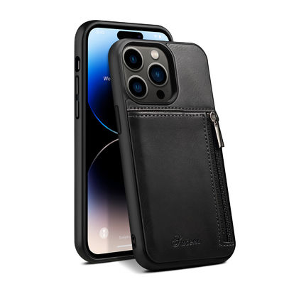 Kasing Telepon Kulit Asli Kasing Dompet Iphone Mewah Modern