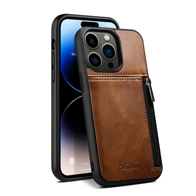 Kasing Telepon Kulit Asli Kasing Dompet Iphone Mewah Modern