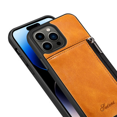 Kasing Telepon Kulit Asli Kasing Dompet Iphone Mewah Modern