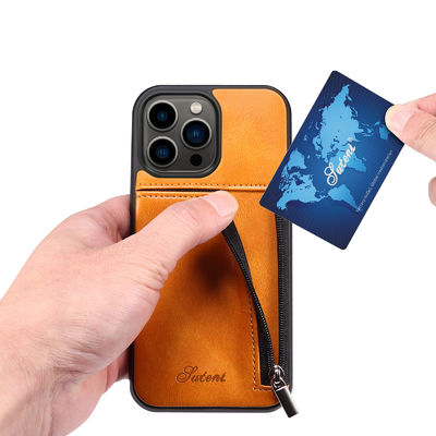 Kasing Telepon Kulit Asli Kasing Dompet Iphone Mewah Modern