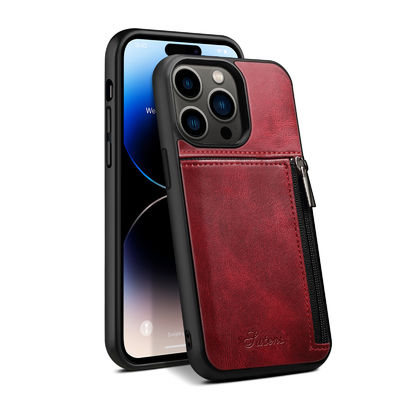 Kasing Telepon Kulit Asli Kasing Dompet Iphone Mewah Modern