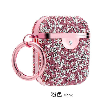 Shockproof Headphone / Earphone Storage Case Berlian Imitasi Bling Berlian