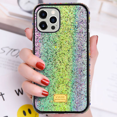 Glossy Mobile Phone Case Luxury Diamond Protection Back Case Untuk IPhone 13 12 Promax