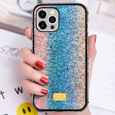 Glossy Mobile Phone Case Luxury Diamond Protection Back Case Untuk IPhone 13 12 Promax