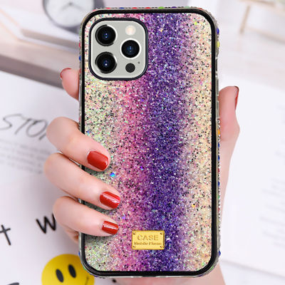 Glossy Mobile Phone Case Luxury Diamond Protection Back Case Untuk IPhone 13 12 Promax