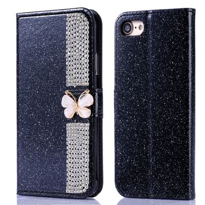 Flash Powder Electroplated Diamond Inlay Phone Case Untuk Iphone Xr Xs 11 12 13 14 Pro Max Cell Cover