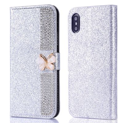Flash Powder Electroplated Diamond Inlay Phone Case Untuk Iphone Xr Xs 11 12 13 14 Pro Max Cell Cover