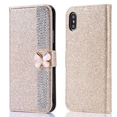 Flash Powder Electroplated Diamond Inlay Phone Case Untuk Iphone Xr Xs 11 12 13 14 Pro Max Cell Cover