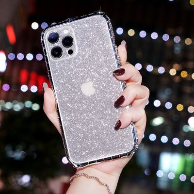 Luxury Glitter Bling Diamond Transparent Soft Phone Case Untuk IPhone 14 13 12 Pro Max 11 XS XR 8 Plus