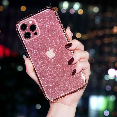 Luxury Glitter Bling Diamond Transparent Soft Phone Case Untuk IPhone 14 13 12 Pro Max 11 XS XR 8 Plus