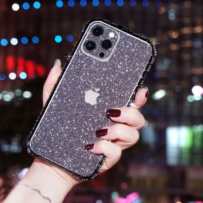 Luxury Glitter Bling Diamond Transparent Soft Phone Case Untuk IPhone 14 13 12 Pro Max 11 XS XR 8 Plus