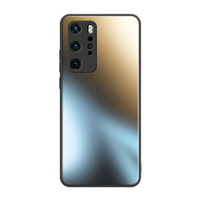 Kasus telepon kaca cair beku P50 Lensa semua termasuk perlindungan jatuh Kasus tepi lurus