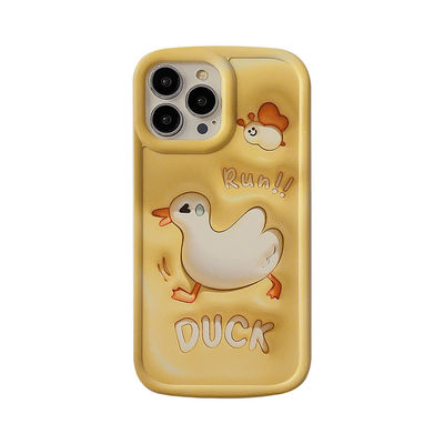 Stereoscopic 3D Fun Duck Apple Phone Case Iphone 11 12 14 13 14pro Max Paket Lengkap